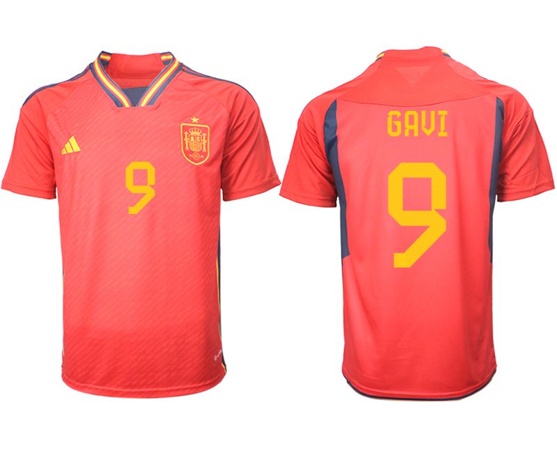 Men 2022 World Cup National Team Spain home aaa version red #9 Soccer Jersey